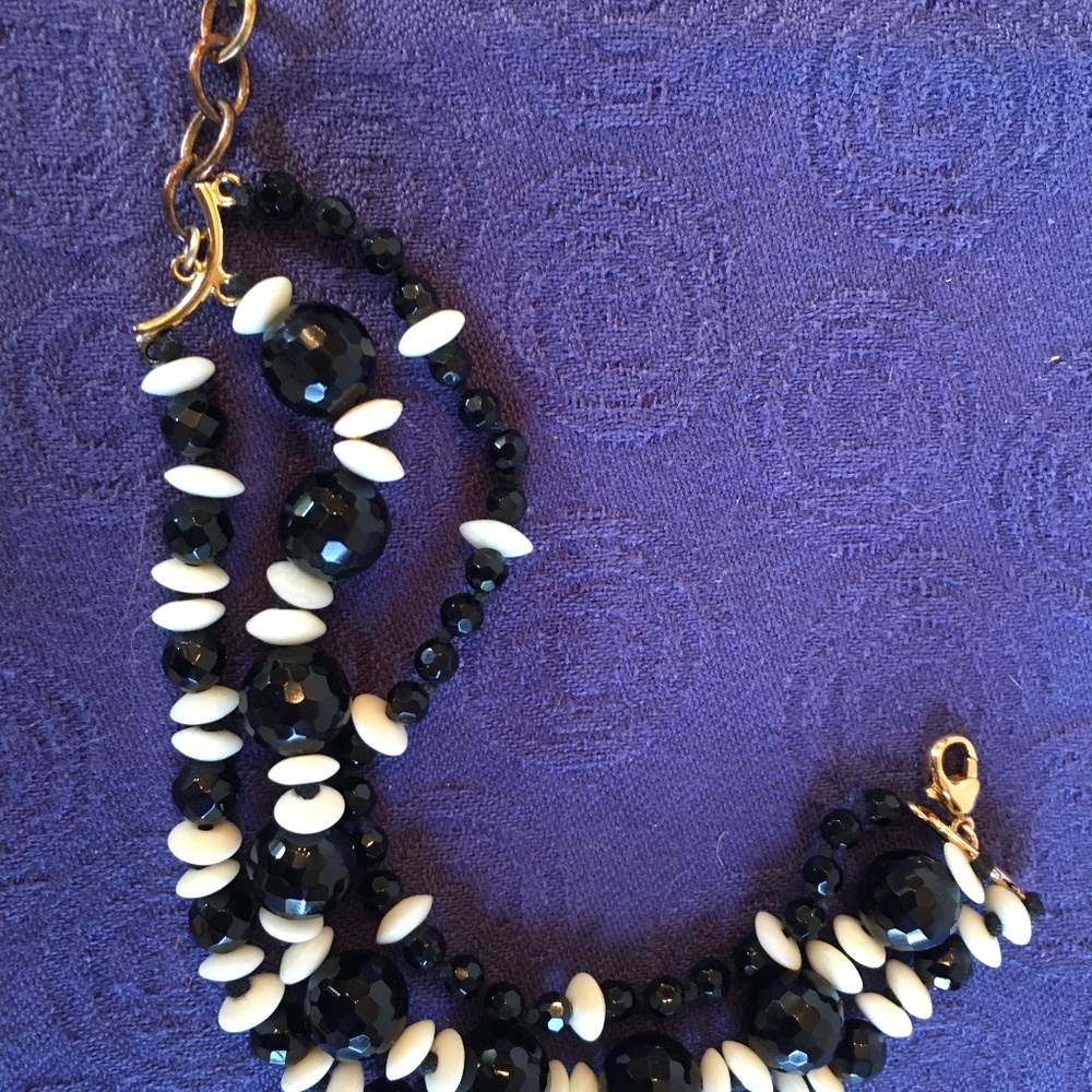 Rare CHAN LU Black and Cream 3 Strand Bracelet